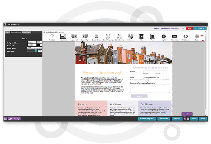 screenshot of Landing Page Generator